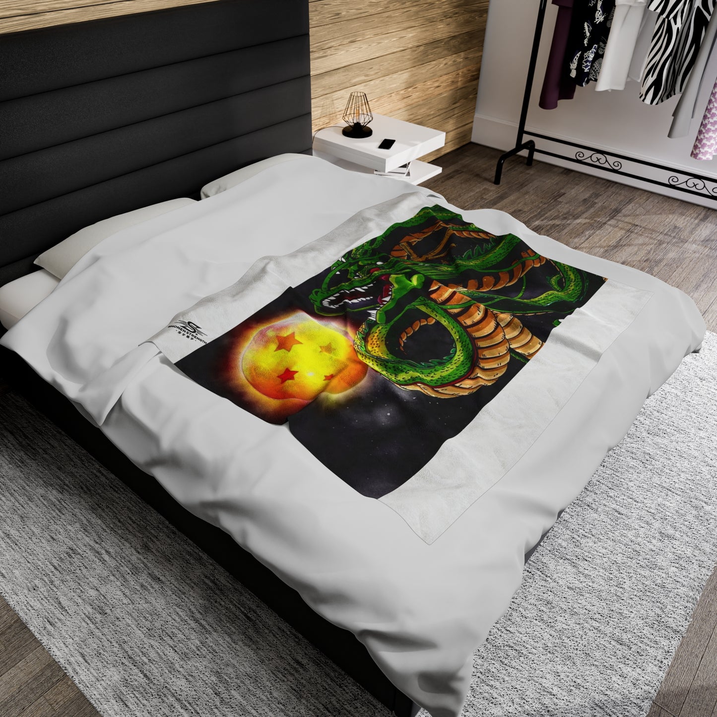 Shenron Dragon Ball Themed Velveteen Plush Blanket - Cozy & Stylish for Anime Fans