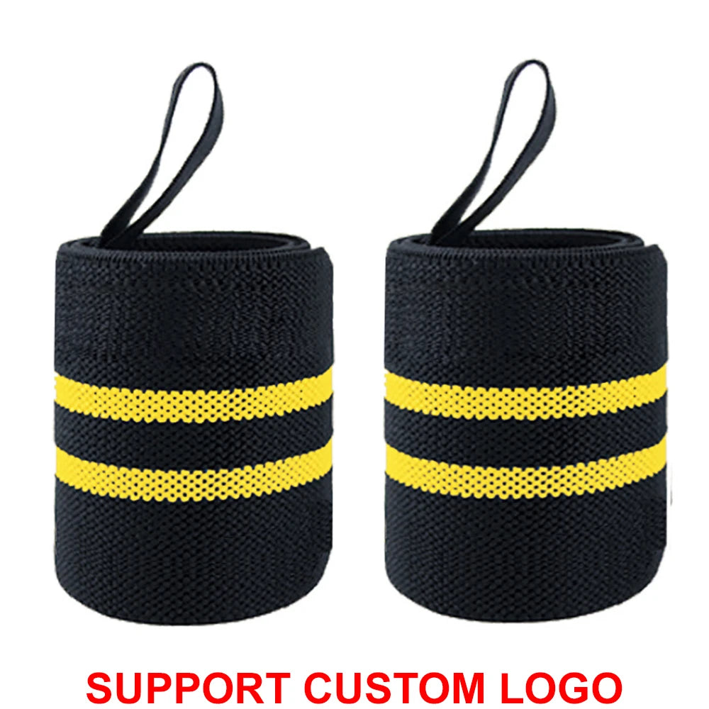 1 Pair Wristband Wrist Support Brace Straps Extra Strength Weight Lifting Wrist Wraps Bandage Fitness Gym Training Custom Logo