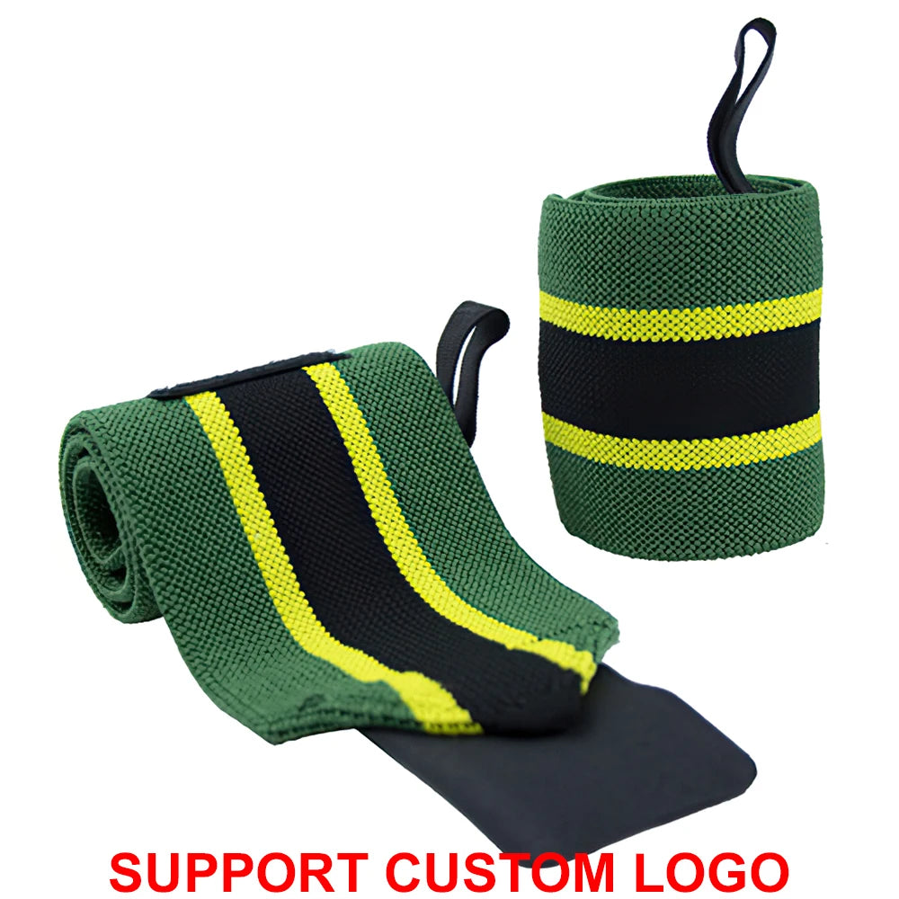 1 Pair Wristband Wrist Support Brace Straps Extra Strength Weight Lifting Wrist Wraps Bandage Fitness Gym Training Custom Logo